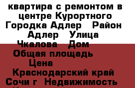 квартира с ремонтом в центре Курортного Городка Адлер › Район ­ Адлер › Улица ­ Чкалова › Дом ­ 13 › Общая площадь ­ 20 › Цена ­ 3 100 000 - Краснодарский край, Сочи г. Недвижимость » Квартиры продажа   